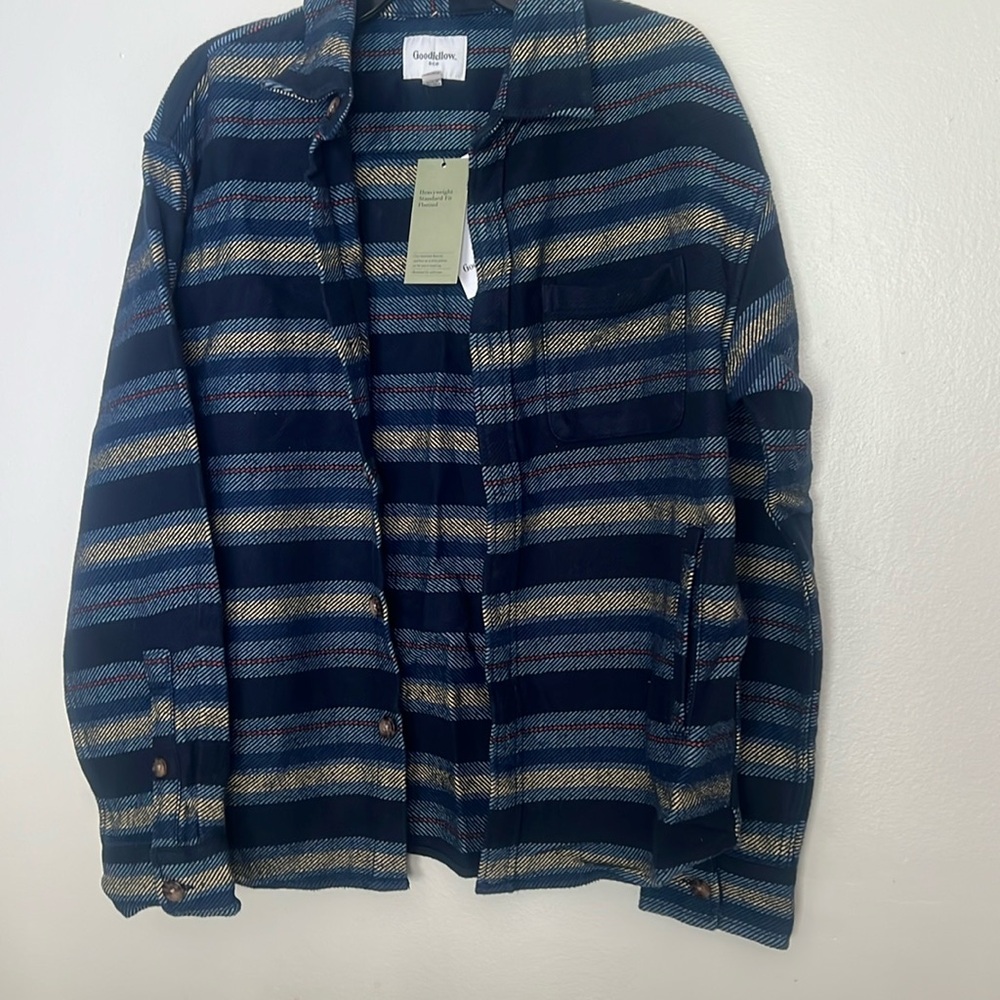 Goodfellow & Co Striped plaid Jacket Shirt Medium